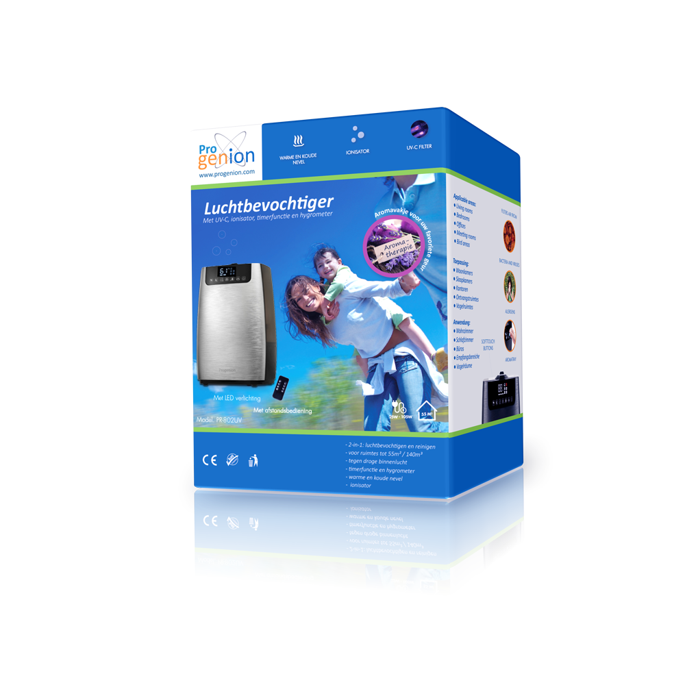 Ultrasone luchtbevochtiger PR-802UV Zilver