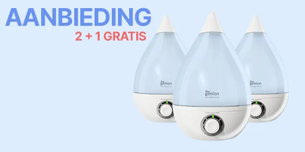 Luchtbevochtigers aanbieding 2 + 1 gratis. Bestel nu!