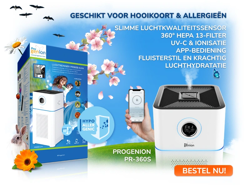 Luchtreiniger tegen allergie, hooikoorts, pollen